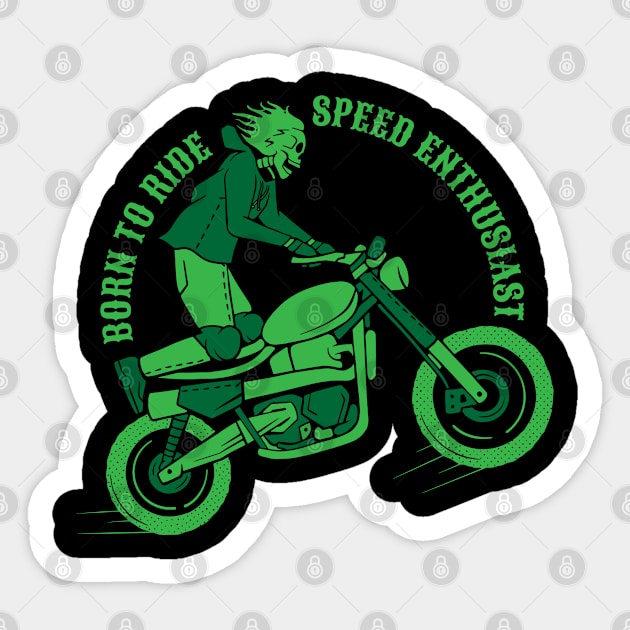 Born to ride motorcycle retro design Sticker by noorshine